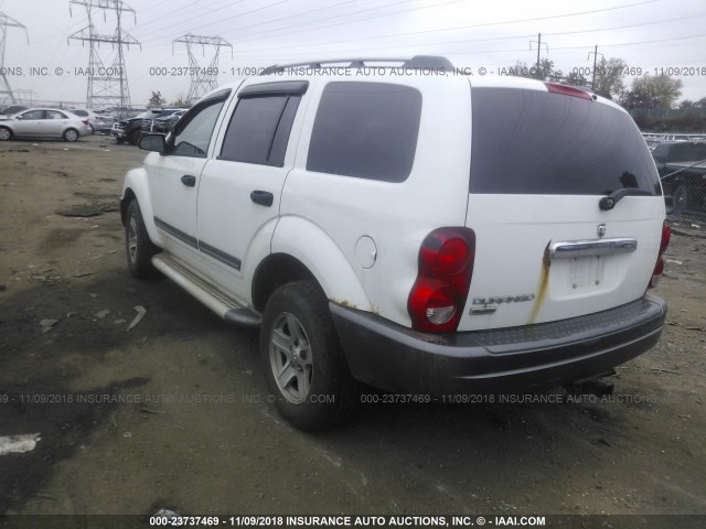 1D4HB48N96F193763 - 2006 DODGE DURANGO SLT WHITE photo 3