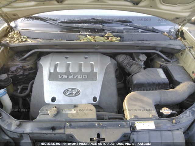 KM8JN12D55U054840 - 2005 HYUNDAI TUCSON GLS/LX GOLD photo 10