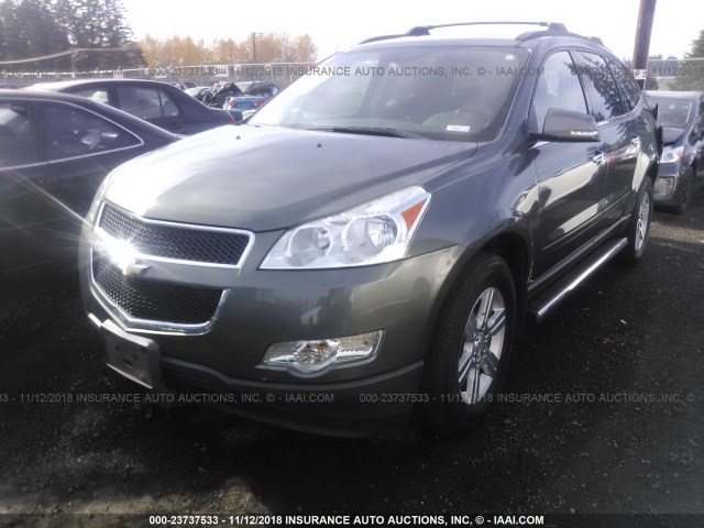 1GNKRGED9BJ184359 - 2011 CHEVROLET TRAVERSE LT GRAY photo 2