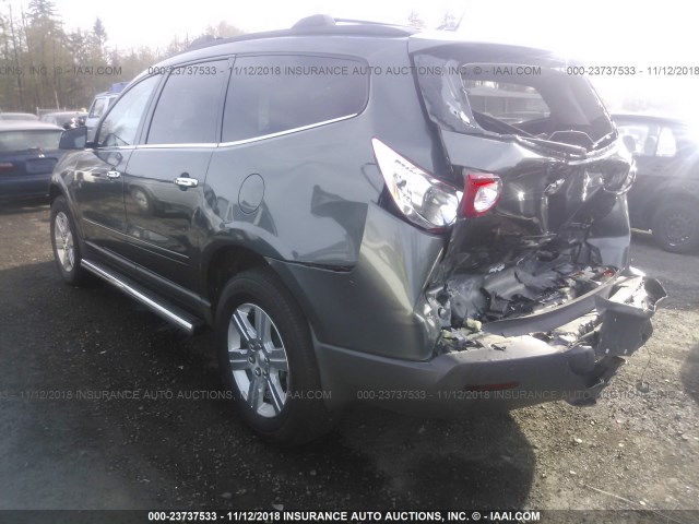 1GNKRGED9BJ184359 - 2011 CHEVROLET TRAVERSE LT GRAY photo 3