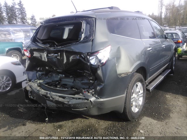 1GNKRGED9BJ184359 - 2011 CHEVROLET TRAVERSE LT GRAY photo 4