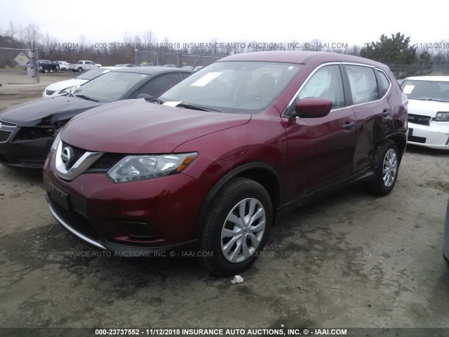 5N1AT2MV0GC915707 - 2016 NISSAN ROGUE S/SL/SV RED photo 2