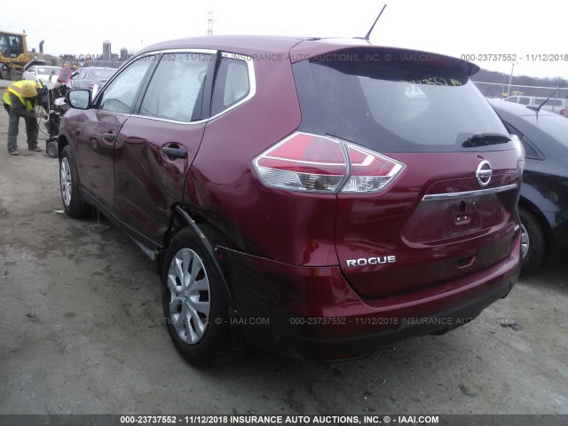 5N1AT2MV0GC915707 - 2016 NISSAN ROGUE S/SL/SV RED photo 3