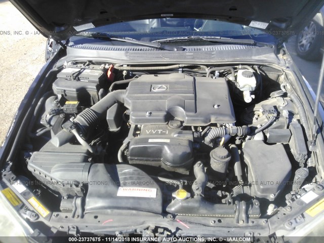 JTHBD192650094253 - 2005 LEXUS IS 300 GRAY photo 10