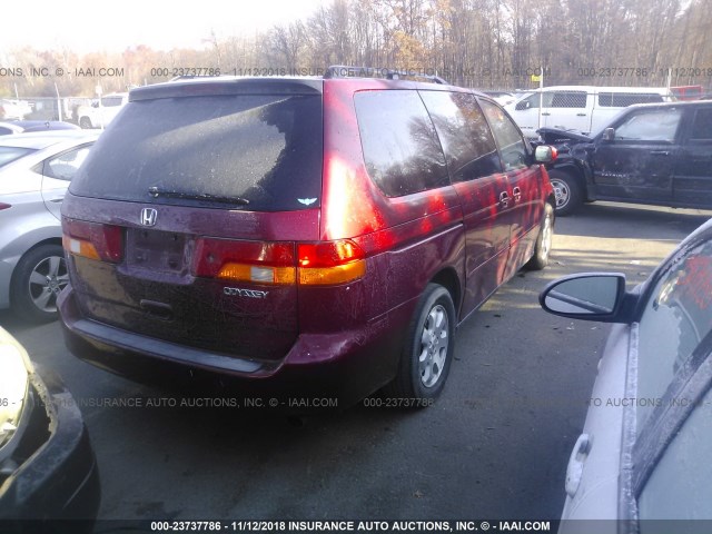 5FNRL18704B106106 - 2004 HONDA ODYSSEY EXL RED photo 4