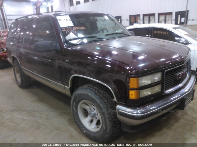 1GKEK13RXXJ712332 - 1999 GMC YUKON MAROON photo 1