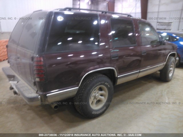 1GKEK13RXXJ712332 - 1999 GMC YUKON MAROON photo 4