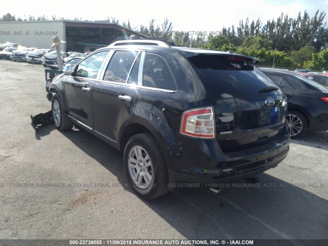 2FMDK38C68BB08642 - 2008 FORD EDGE SEL BLACK photo 3