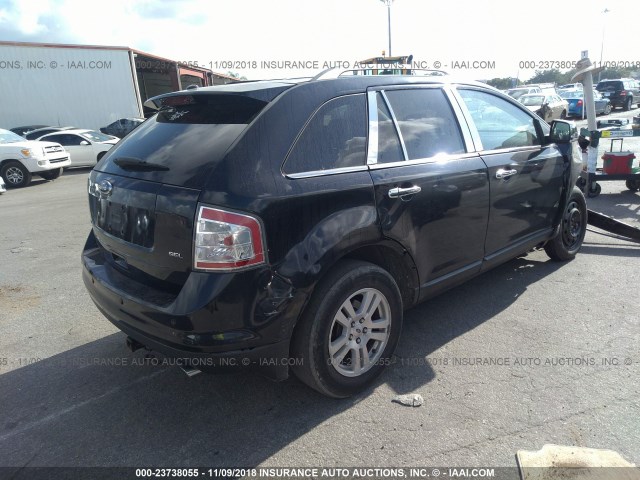 2FMDK38C68BB08642 - 2008 FORD EDGE SEL BLACK photo 4