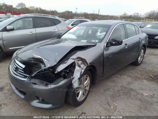 JN1CV6AR2DM756154 - 2013 INFINITI G37 GRAY photo 2