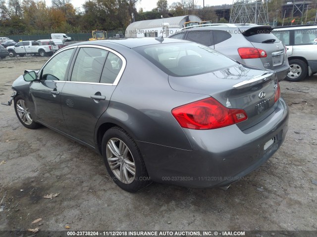 JN1CV6AR2DM756154 - 2013 INFINITI G37 GRAY photo 3