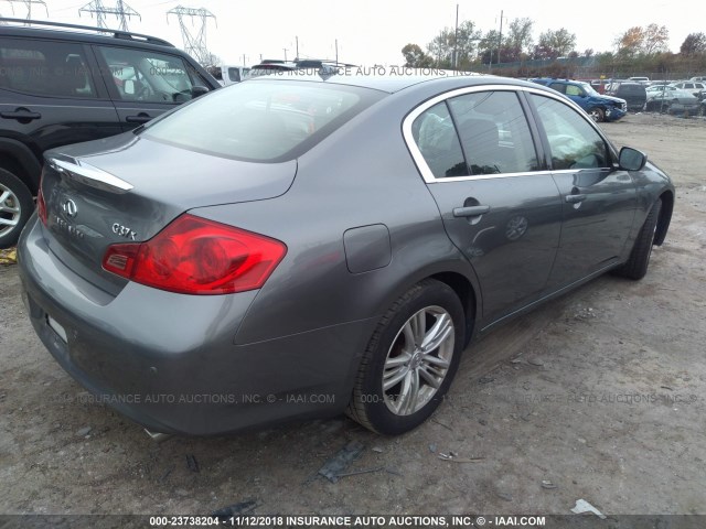 JN1CV6AR2DM756154 - 2013 INFINITI G37 GRAY photo 4