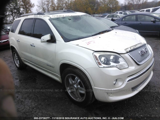 1GKKRTED3BJ284365 - 2011 GMC ACADIA DENALI WHITE photo 1