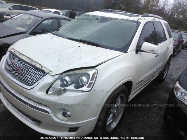 1GKKRTED3BJ284365 - 2011 GMC ACADIA DENALI WHITE photo 2