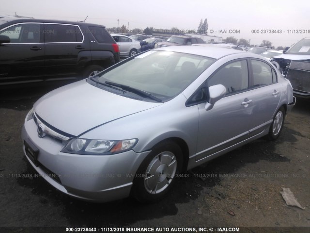 JHMFA36277S013133 - 2007 HONDA CIVIC HYBRID SILVER photo 2