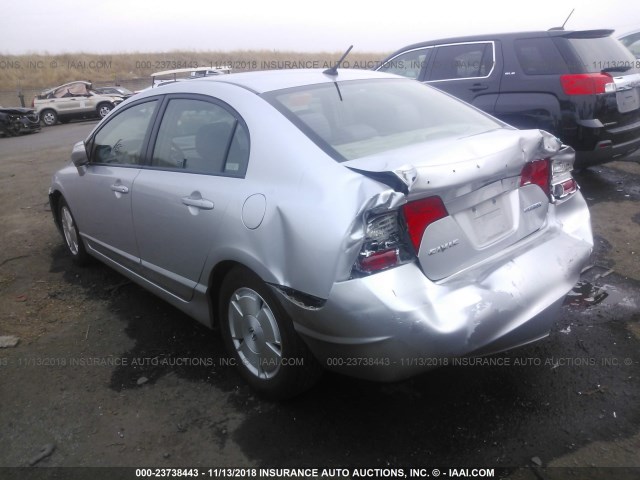 JHMFA36277S013133 - 2007 HONDA CIVIC HYBRID SILVER photo 3