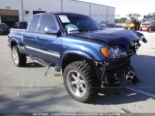 5TBRT34163S438177 - 2003 TOYOTA TUNDRA ACCESS CAB SR5 BLUE photo 1