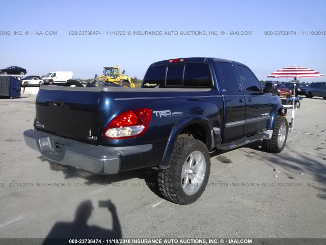 5TBRT34163S438177 - 2003 TOYOTA TUNDRA ACCESS CAB SR5 BLUE photo 4