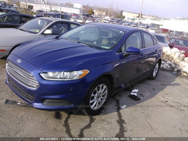 1FA6P0G77G5106439 - 2016 FORD FUSION S BLUE photo 2