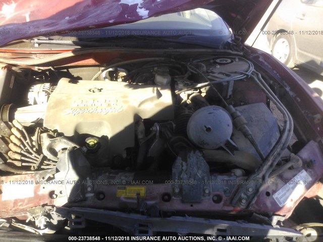 2G4WF5212W1563605 - 1998 BUICK REGAL GS RED photo 10
