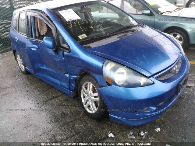 JHMGD38657S020125 - 2007 HONDA FIT S BLUE photo 1