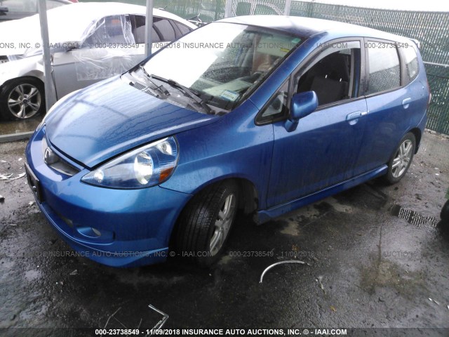 JHMGD38657S020125 - 2007 HONDA FIT S BLUE photo 2