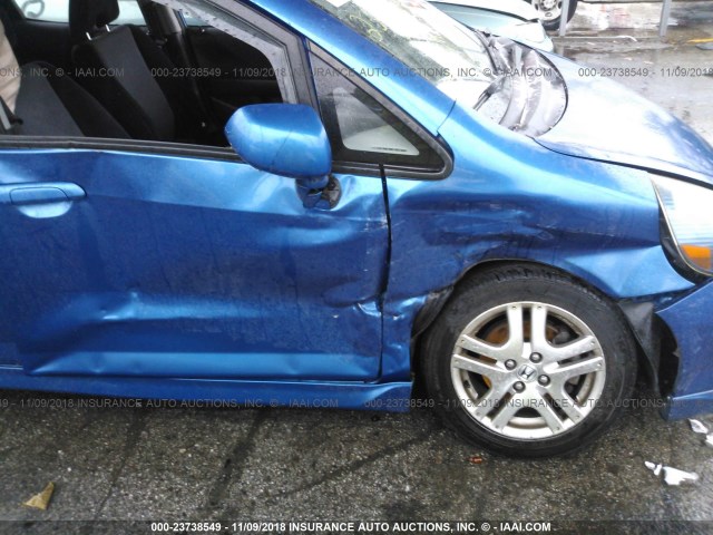 JHMGD38657S020125 - 2007 HONDA FIT S BLUE photo 6