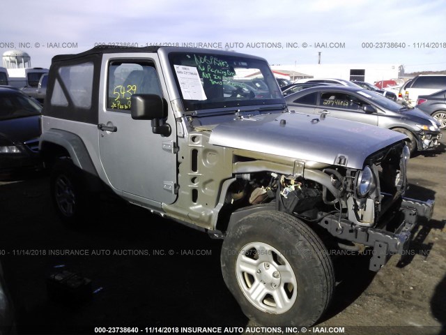 1C4AJWAG0DL687971 - 2013 JEEP WRANGLER SPORT SILVER photo 1