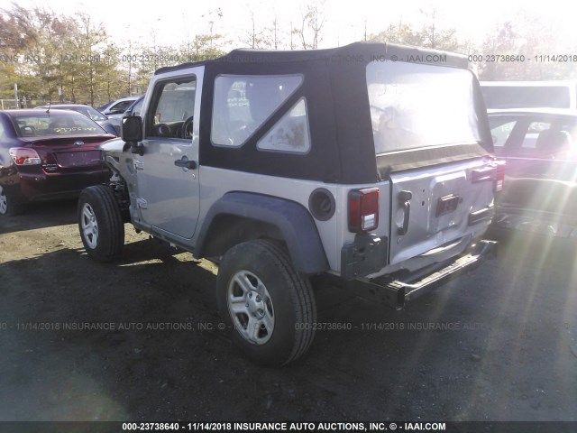 1C4AJWAG0DL687971 - 2013 JEEP WRANGLER SPORT SILVER photo 3