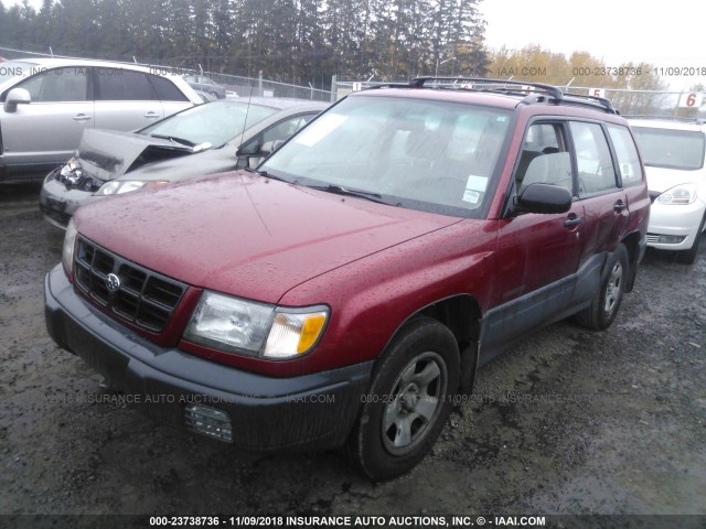 JF1SF6354XH709520 - 1999 SUBARU FORESTER L MAROON photo 2