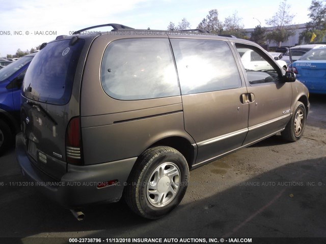 4N2DN11W5TD847540 - 1996 NISSAN QUEST XE/GXE BROWN photo 4