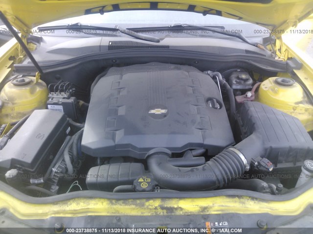 2G1FE1E39D9222044 - 2013 CHEVROLET CAMARO LS YELLOW photo 10