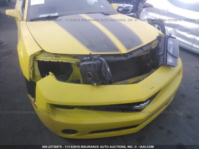 2G1FE1E39D9222044 - 2013 CHEVROLET CAMARO LS YELLOW photo 6