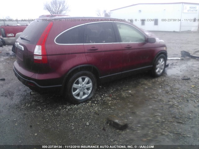 JHLRE38738C055860 - 2008 HONDA CR-V EXL MAROON photo 4