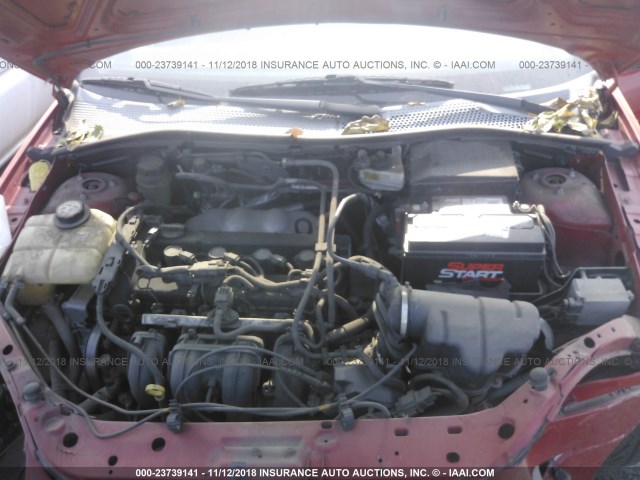 1FAFP34N65W223117 - 2005 FORD FOCUS ZX4 RED photo 10