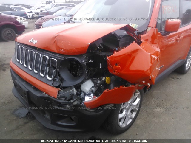 ZACCJBBT9GPD26154 - 2016 JEEP RENEGADE LATITUDE ORANGE photo 6