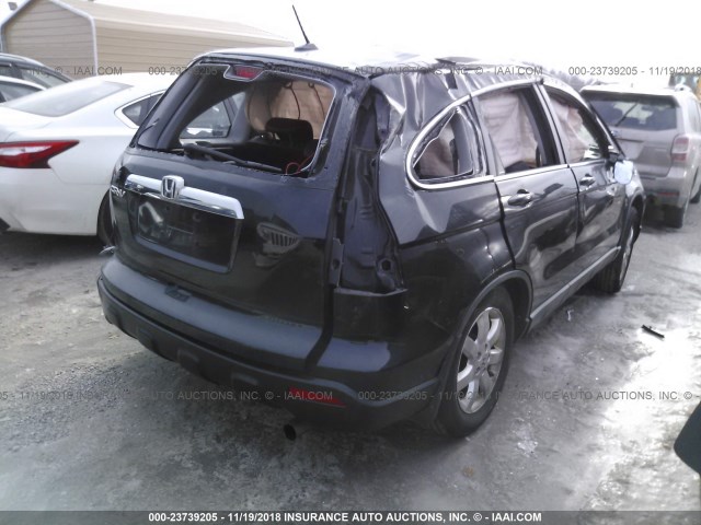 JHLRE48758C039245 - 2008 HONDA CR-V EXL BLACK photo 4