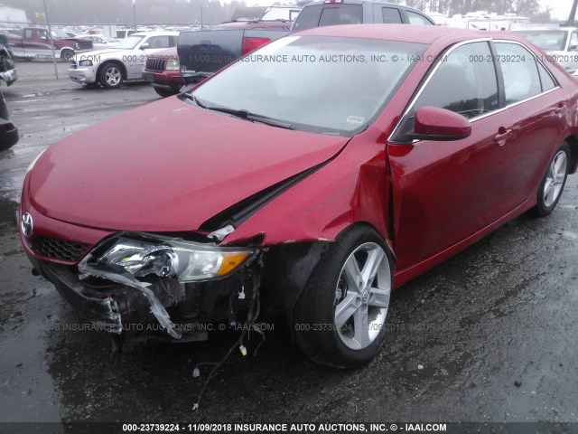 4T1BF1FK2CU608763 - 2012 TOYOTA CAMRY SE/LE/XLE RED photo 6