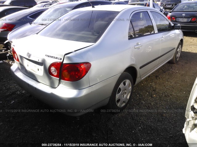 1NXBR32E14Z255937 - 2004 TOYOTA COROLLA CE/LE/S SILVER photo 4