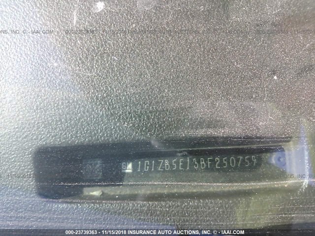 1G1ZB5E13BF250759 - 2011 CHEVROLET MALIBU LS 灰色 照片 9