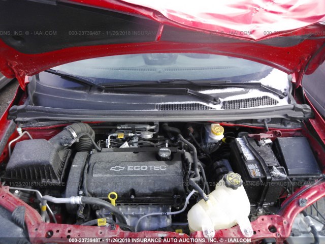 1G1JA5SH7F4162199 - 2015 CHEVROLET SONIC LS 红色 照片 10