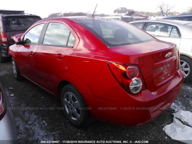 1G1JA5SH7F4162199 - 2015 CHEVROLET SONIC LS 红色 照片 3