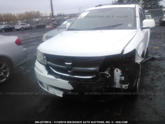 3D4GH57V09T209179 - 2009 DODGE JOURNEY SXT WHITE photo 6