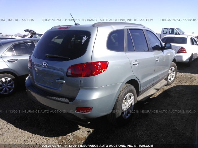 5NMSG13D59H243017 - 2009 HYUNDAI SANTA FE GLS BLUE photo 4