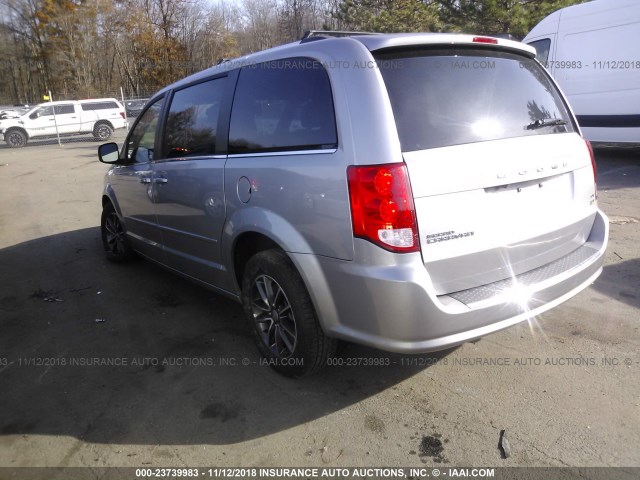 2C4RDGCG4HR842337 - 2017 DODGE GRAND CARAVAN SXT SILVER photo 3