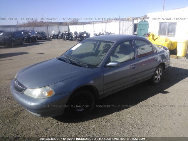 1MEFM66L6YK601379 - 2000 MERCURY MYSTIQUE LS BLUE photo 2