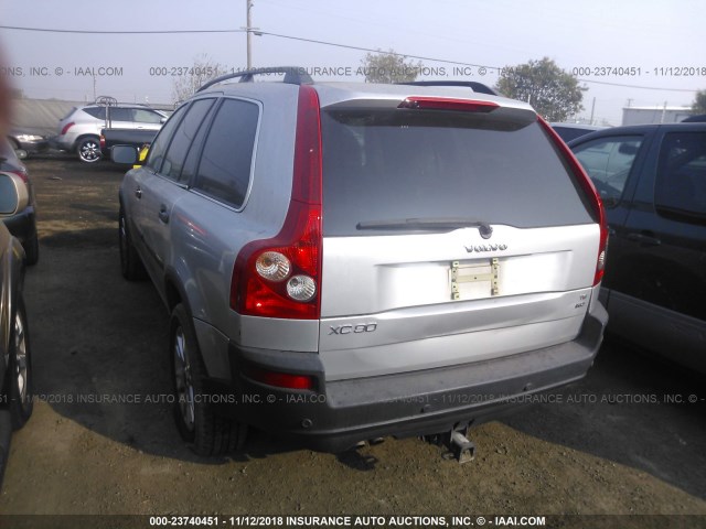 YV1CZ911051166352 - 2005 VOLVO XC90 T6 SILVER photo 3