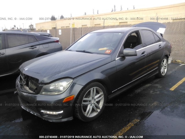 WDDGF4HB1ER313576 - 2014 MERCEDES-BENZ C 250 GRAY photo 2