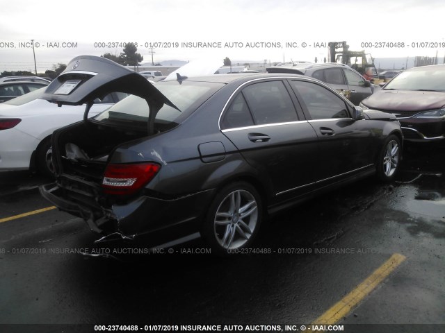 WDDGF4HB1ER313576 - 2014 MERCEDES-BENZ C 250 GRAY photo 4