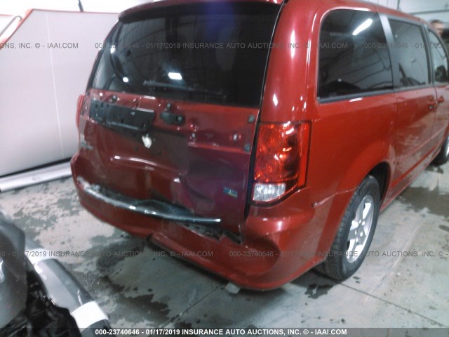 2C4RDGCG0DR627354 - 2013 DODGE GRAND CARAVAN SXT RED photo 6